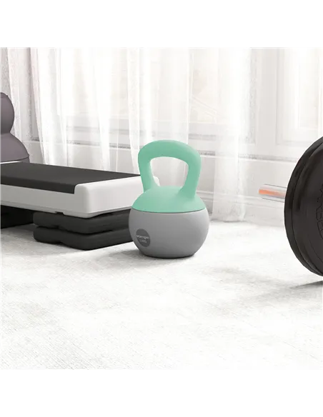 SPORTNOW 12KG Soft Kettlebell, Kettlebell with Non-Slip Handle for Home Gym, Weight Lifting, Strength Training, Green/Grey