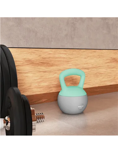 SPORTNOW 12KG Soft Kettlebell, Kettlebell with Non-Slip Handle for Home Gym, Weight Lifting, Strength Training, Green/Grey