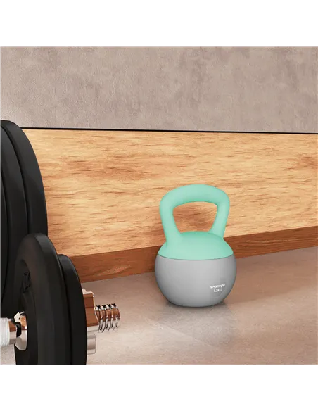 SPORTNOW 12KG Soft Kettlebell, Kettlebell with Non-Slip Handle for Home Gym, Weight Lifting, Strength Training, Green/Grey