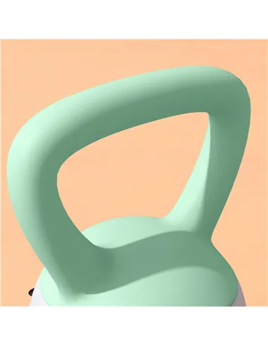 SPORTNOW 2 x 4kg Soft Kettlebell, Kettle Bell with Non-Slip Handle, for Home Gym, Strength Training, Cardio - Grey and Green