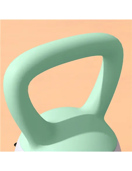 SPORTNOW 2 x 8kg Soft Kettlebell, Kettle Bell with Non-Slip Handle, for Home Gym, Strength Training, Cardio - Grey and Green