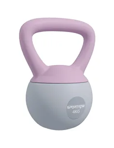 SPORTNOW 4KG Soft Kettlebell, Kettle Bell with Non-Slip Handle for Home Gym, Weight Lifting, Strength Training, Purple/Grey