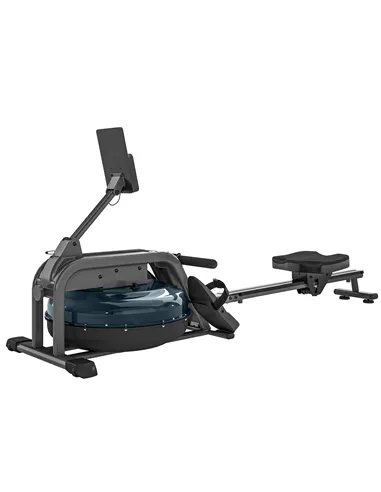 SPORTNOW Water Rowing Machine with Wheels, Vertical Storage, Adjustable Resistance, for Strength, Cardio Training