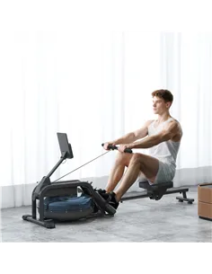 SPORTNOW Water Rowing Machine with Wheels, Vertical Storage, Adjustable Resistance, for Strength, Cardio Training 2