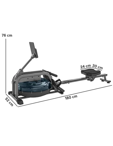 SPORTNOW Water Rowing Machine with Wheels, Vertical Storage, Adjustable Resistance, for Strength, Cardio Training