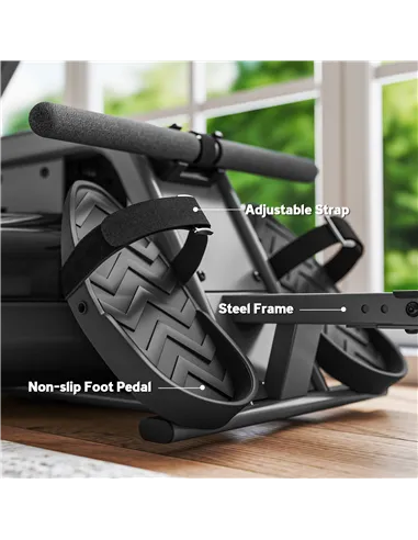 SPORTNOW Water Rowing Machine with Wheels, Vertical Storage, Adjustable Resistance, for Strength, Cardio Training