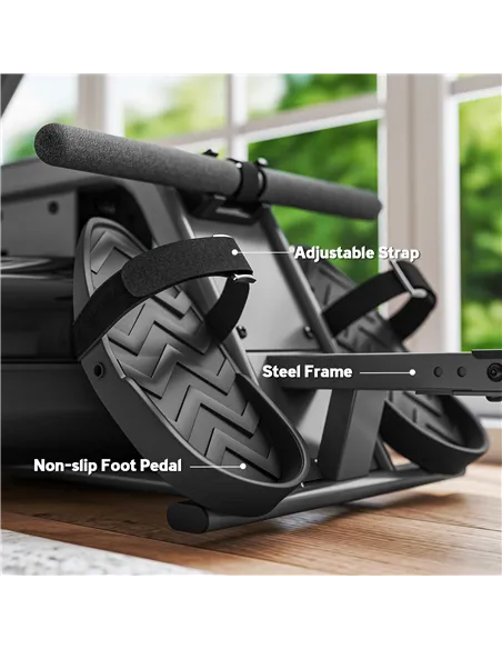 SPORTNOW Water Rowing Machine with Wheels, Vertical Storage, Adjustable Resistance, for Strength, Cardio Training