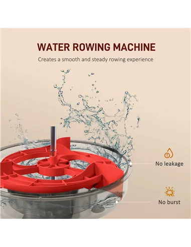 SPORTNOW Foldable Rowing Machine, Water Rower with Wheels, LCD Monitor and Tablet Holder for Cardio Training, Black