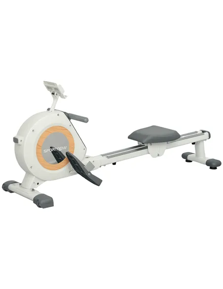 SPORTNOW Rowing Machine, 16-Level Magnetic Rower Machine with LCD Monitor and Phone Holder, White