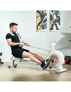 SPORTNOW Rowing Machine, 16-Level Magnetic Rower Machine with LCD Monitor and Phone Holder, White 2