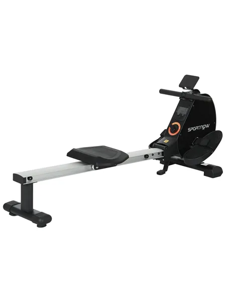 SPORTNOW Folding Magnetic Rowing Machine, with 16-Level Adjustable Resistance, Black