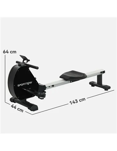 SPORTNOW Folding Magnetic Rowing Machine, with 16-Level Adjustable Resistance, Black