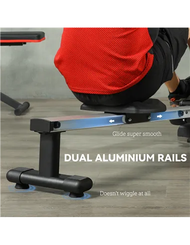 SPORTNOW Folding Magnetic Rowing Machine, with 16-Level Adjustable Resistance, Black