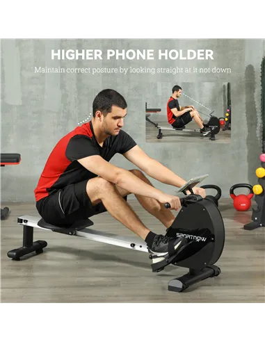 SPORTNOW Folding Magnetic Rowing Machine, with 16-Level Adjustable Resistance, Black