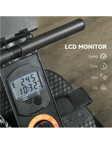 SPORTNOW Folding Magnetic Rowing Machine, with 16-Level Adjustable Resistance, Black