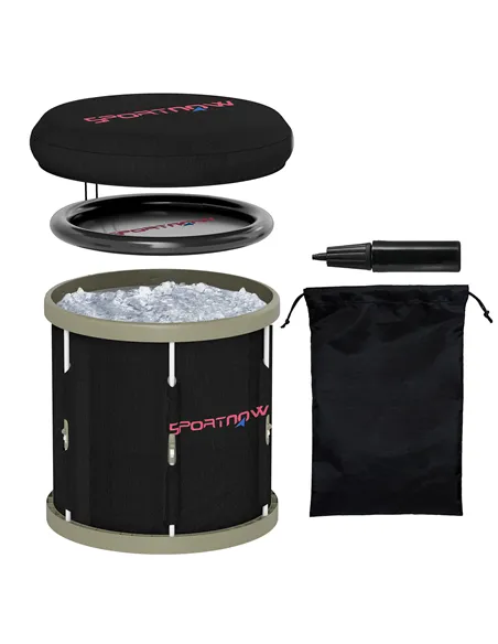 SPORTNOW 210L Outdoor Ice Bath Tub, with Lid, Cover, Carry Bag, Black