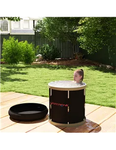 SPORTNOW 210L Outdoor Ice Bath Tub, with Lid, Cover, Carry Bag, Black 2