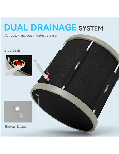 SPORTNOW 210L Outdoor Ice Bath Tub, with Lid, Cover, Carry Bag, Black