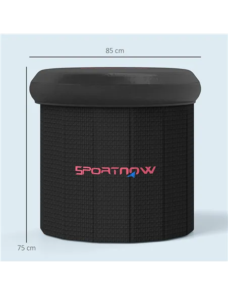 SPORTNOW 300L Outdoor Ice Bath Tub, with Lid, Cover, Carry Bag, Black