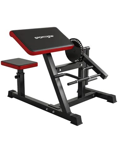 SPORTNOW Adjustable Preacher Curl Bench, Multi-Functional Weight Bench with Handlebar and Elbow Cushion for Home and Outdoor Gym