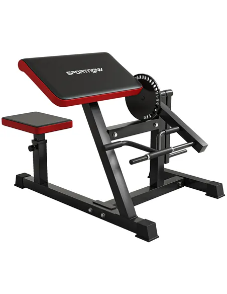 SPORTNOW Adjustable Preacher Curl Bench, Multi-Functional Weight Bench with Handlebar and Elbow Cushion for Home and Outdoor Gym