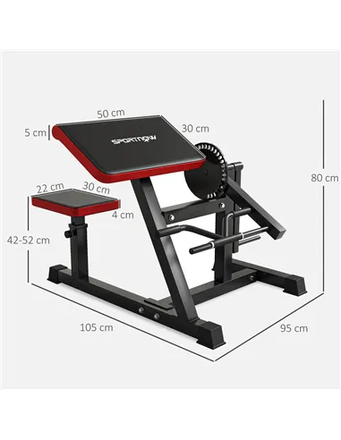 SPORTNOW Adjustable Preacher Curl Bench, Multi-Functional Weight Bench with Handlebar and Elbow Cushion for Home and Outdoor Gym