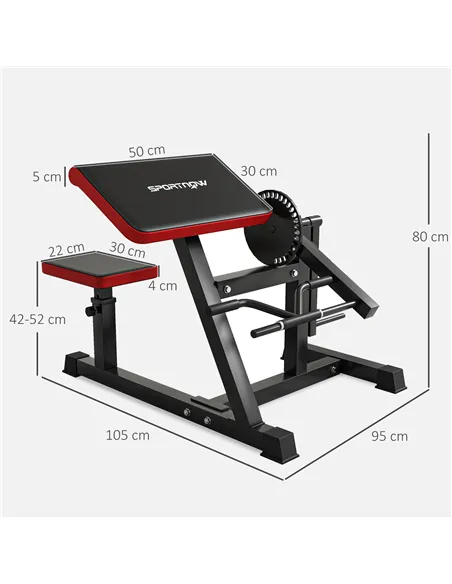 SPORTNOW Adjustable Preacher Curl Bench, Multi-Functional Weight Bench with Handlebar and Elbow Cushion for Home and Outdoor Gym