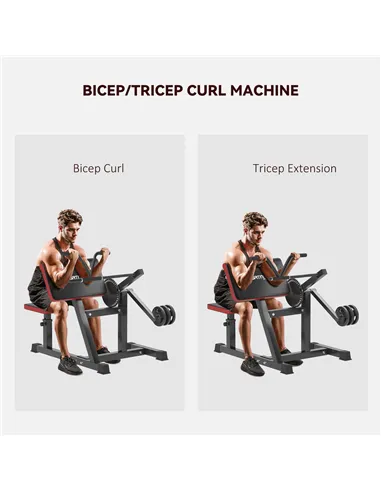 SPORTNOW Adjustable Preacher Curl Bench, Multi-Functional Weight Bench with Handlebar and Elbow Cushion for Home and Outdoor Gym