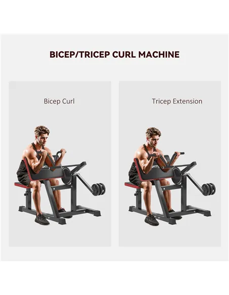 SPORTNOW Adjustable Preacher Curl Bench, Multi-Functional Weight Bench with Handlebar and Elbow Cushion for Home and Outdoor Gym