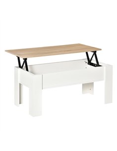 HOMCOM Lift Top Coffee Table with Hidden Storage Compartment, Lift Tabletop Pop-Up Center Table for Living Room