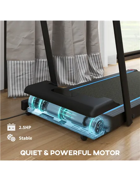 SPORTNOW 2.5HP Walking Pad, 1-6km/h Folding Treadmill with Remote Control and LED Display for Home Gym Office, Blue