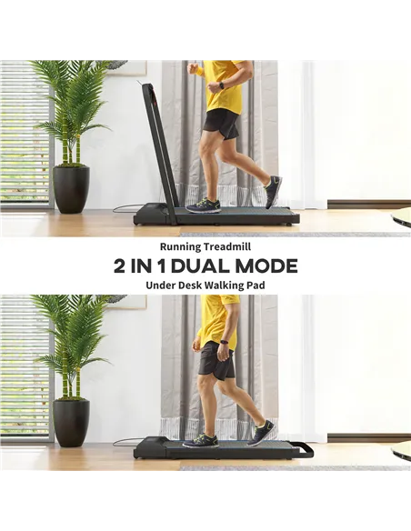 SPORTNOW 2.5HP Walking Pad, 1-6km/h Folding Treadmill with Remote Control and LED Display for Home Gym Office, Blue