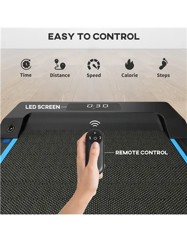 SPORTNOW 2.5HP Walking Pad, 1-6km/h Folding Treadmill with Remote Control and LED Display for Home Gym Office, Blue