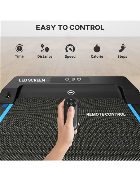 SPORTNOW 2.5HP Walking Pad, 1-6km/h Folding Treadmill with Remote Control and LED Display for Home Gym Office, Blue
