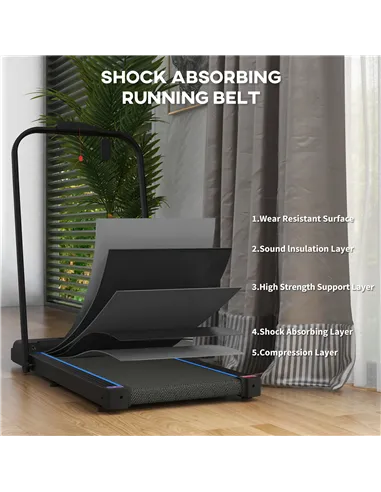 SPORTNOW 2.5HP Walking Pad, 1-6km/h Folding Treadmill with Remote Control and LED Display for Home Gym Office, Blue