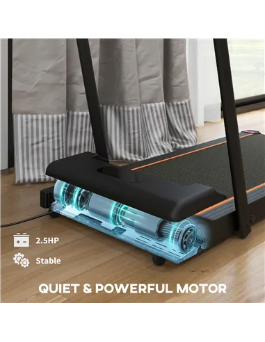 SPORTNOW 2.5HP Walking Pad, 1-6km/h Folding Treadmill with Remote Control and LED Display for Home Gym Office, Orange