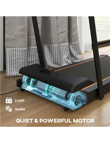 SPORTNOW 2.5HP Walking Pad, 1-6km/h Folding Treadmill with Remote Control and LED Display for Home Gym Office, Orange