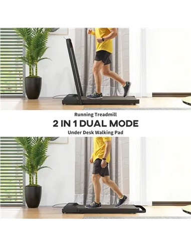 SPORTNOW 2.5HP Walking Pad, 1-6km/h Folding Treadmill with Remote Control and LED Display for Home Gym Office, Orange