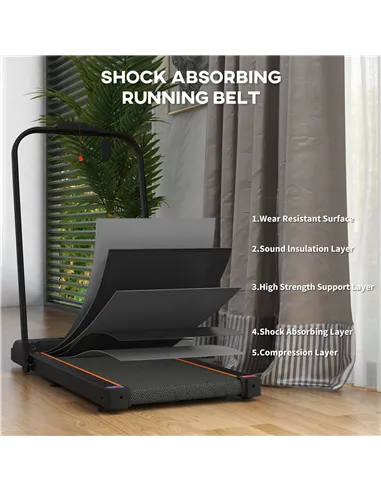 SPORTNOW 2.5HP Walking Pad, 1-6km/h Folding Treadmill with Remote Control and LED Display for Home Gym Office, Orange