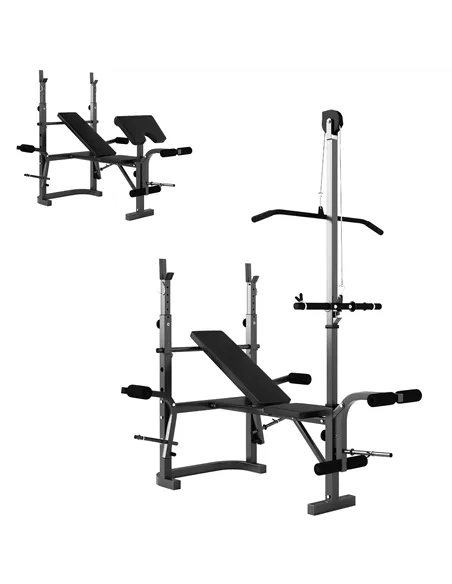 SPORTNOW Multi-Exercise Adjustable Weight Bench with Bench Press Rack