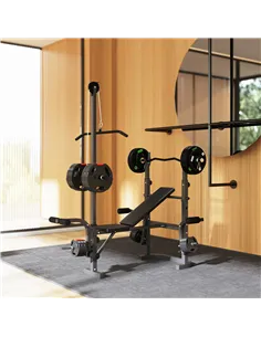 SPORTNOW Multi-Exercise Adjustable Weight Bench with Bench Press Rack 2