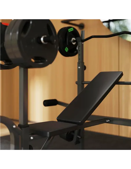SPORTNOW Multi-Exercise Adjustable Weight Bench with Bench Press Rack