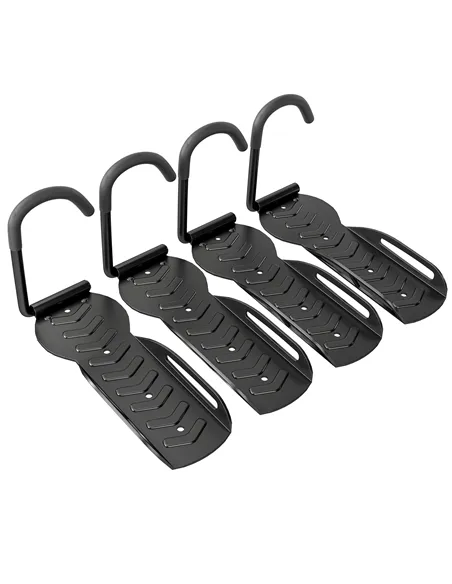 SPORTNOW 4 Pack Bike Rack, Wall Mounted Bicycle Hanger Hook, Foldable Garage Bike Wall Rack, Bicycle Storage Holder for Indoor O