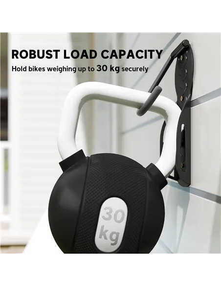 SPORTNOW 4 Pack Bike Rack, Wall Mounted Bicycle Hanger Hook, Foldable Garage Bike Wall Rack, Bicycle Storage Holder for Indoor O