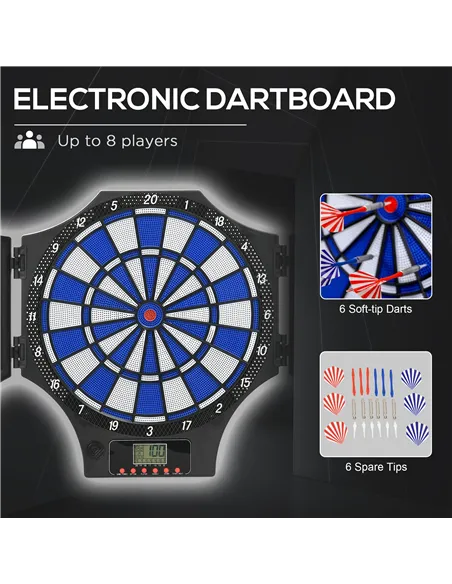 SPORTNOW Electronic Dartboard Set, with 31 Games, for Eight Players