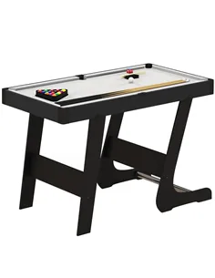SPORTNOW 3.5ft Folding Pool Table, Snooker Table with Two Cues, 16 Balls, Chalk, Triangle, Brush - Grey