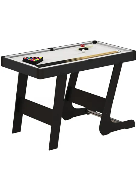 SPORTNOW 3.5ft Folding Pool Table, Snooker Table with Two Cues, 16 Balls, Chalk, Triangle, Brush - Grey