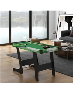 SPORTNOW 104cm Folding Mini Pool Table Set with 2 Cues, 16 Balls, Chalk, Triangle, Brush, Green 2
