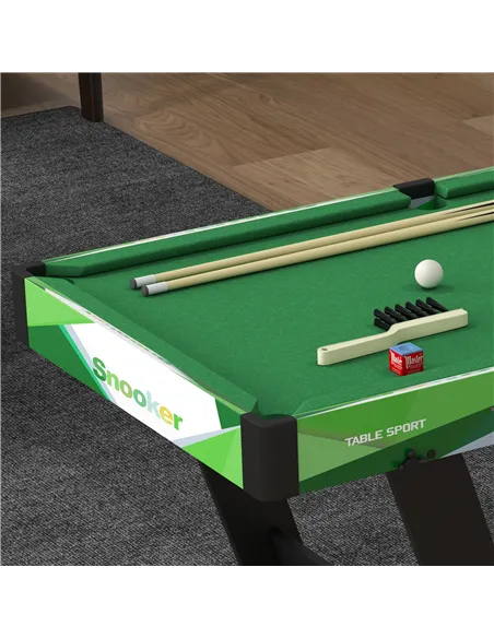 SPORTNOW 104cm Folding Mini Pool Table Set with 2 Cues, 16 Balls, Chalk, Triangle, Brush, Green