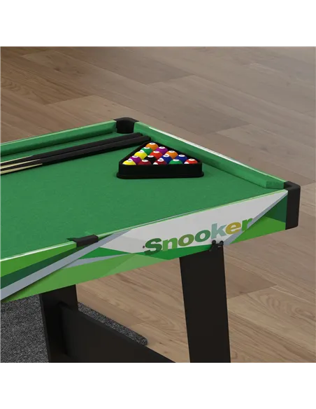 SPORTNOW 104cm Folding Mini Pool Table Set with 2 Cues, 16 Balls, Chalk, Triangle, Brush, Green